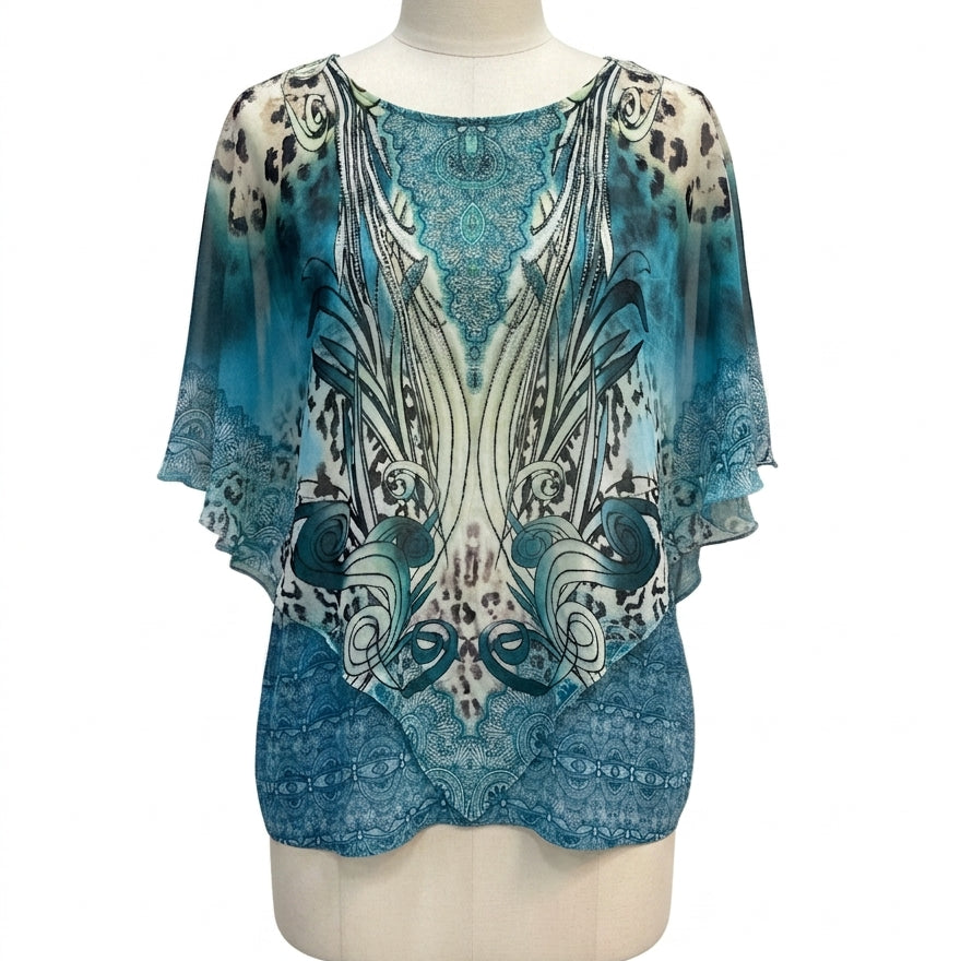 Dressbarn · Poncho Style · 2X · TealLime