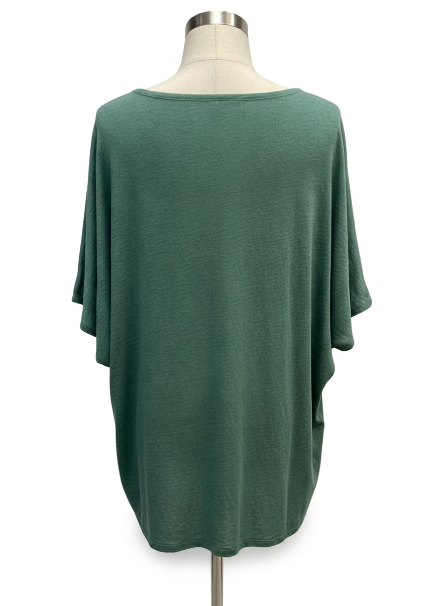 Garnet Hill · Sleeve Lace Detail · Medium · SeaGreen