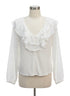 INC · Ruffle detail LongSleeve Shirt · XLarge · White