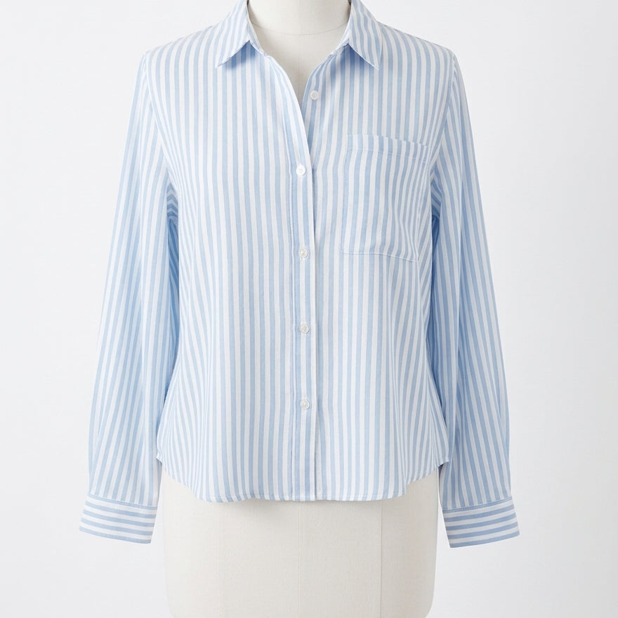 Lola River · Shirt · Small · White Blue Striped