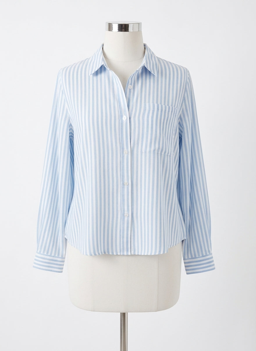 Lola River · Shirt · Small · White Blue Striped