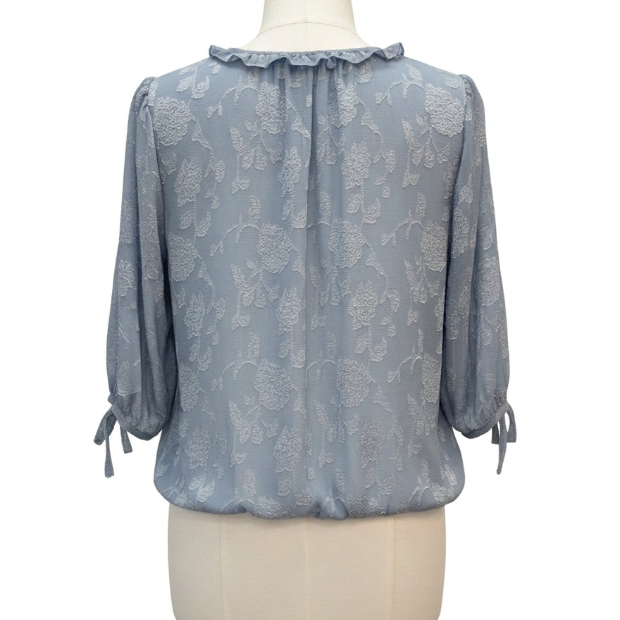 Simply Me · Ocean Floral Print Blouse · 3X · Ocean