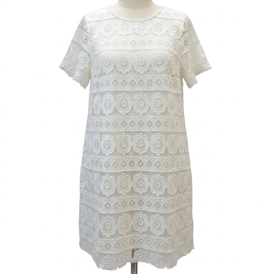 Anthropologie · vow'd White Lace Overlay · Large · White