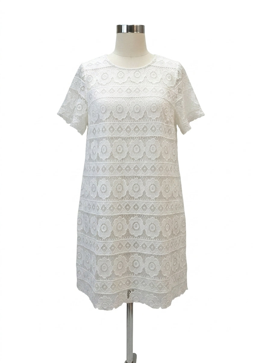Anthropologie · vow'd White Lace Overlay · Large · White