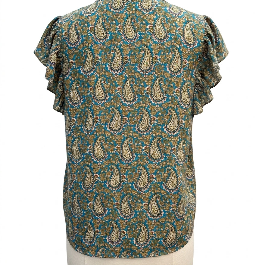 DR2 · Flutter Sleeve Top · XLarge · TurqTan