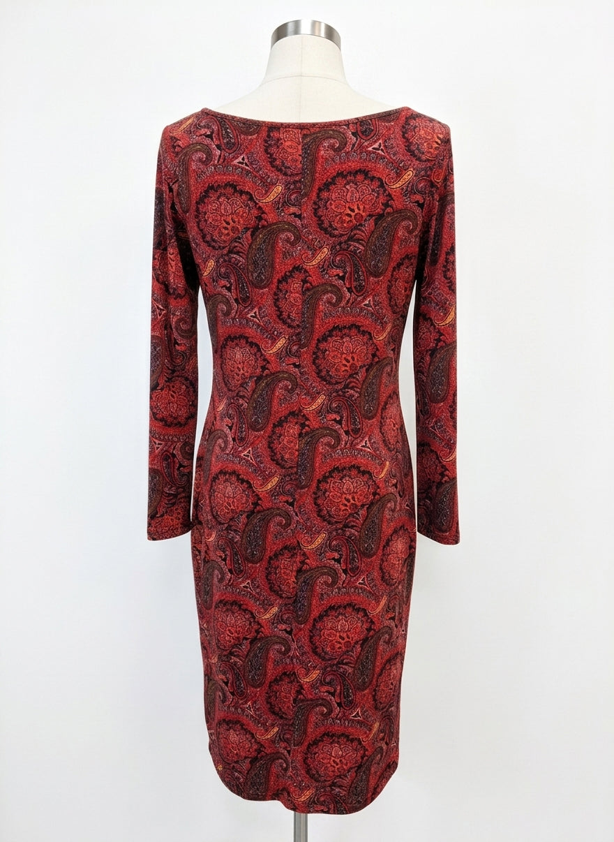 Papillon · Ruched Side · Large · RedBrown Paisley