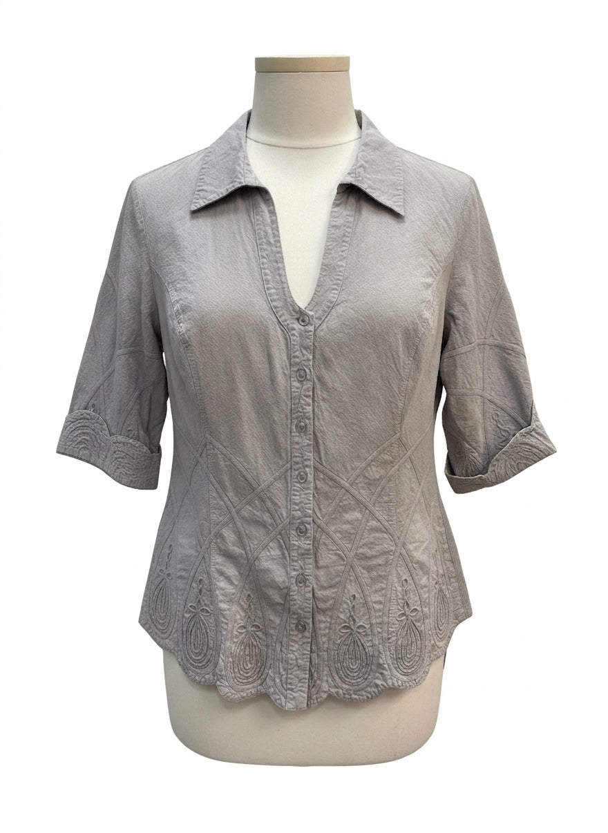 Soft Surroundings · ShortSleeve Shirt · Medium · Gray