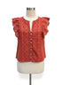 Industry · Cap Sleeve Eyelet Top · Small · Rust