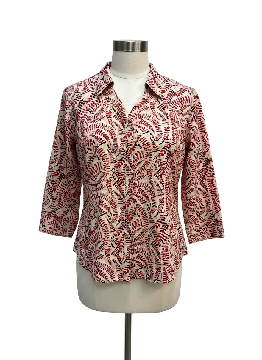 Royal Robbins · Blouse · XLarge · BeigeRed Leaf Print