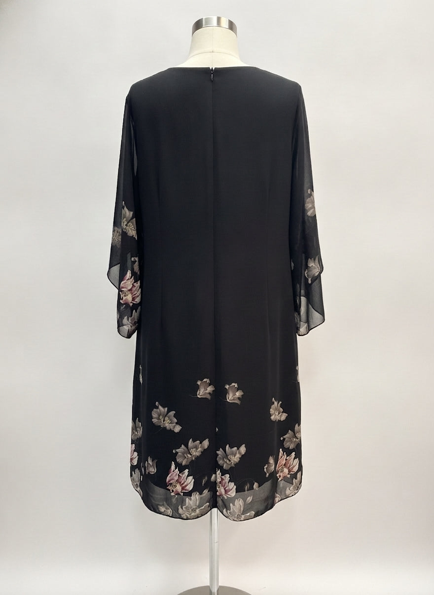 Grace Karin · Flutter Sleeve · XLarge · BlackFloral