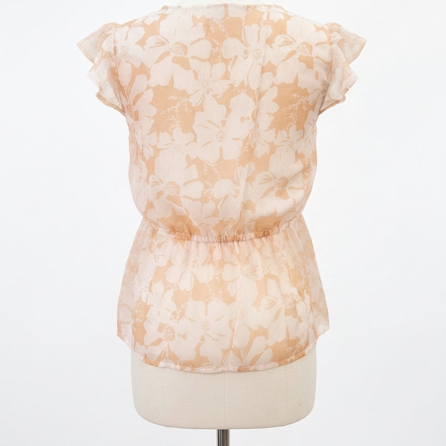 Blue Tassel · Pleated w/ Bow Detail & Camisole · Large · PeachWhite