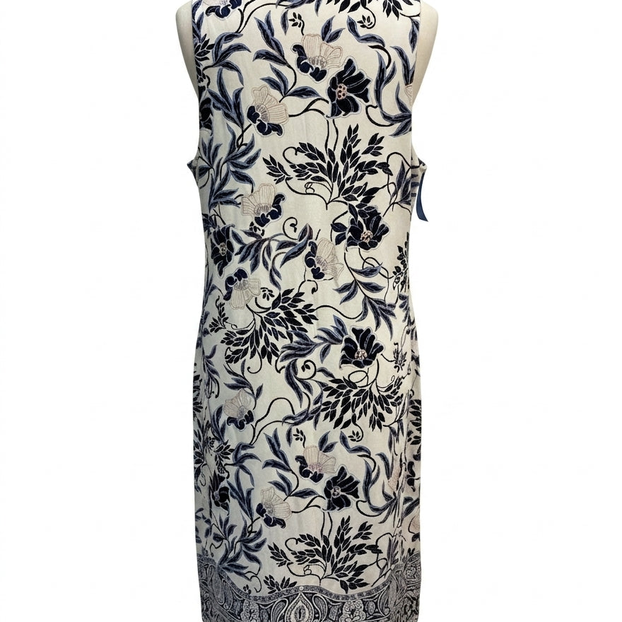Charter Club · Sleeveless Dress · Medium · CreamNavy
