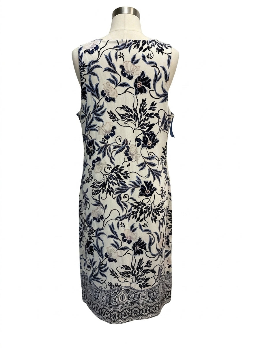 Charter Club · Sleeveless Dress · Medium · CreamNavy