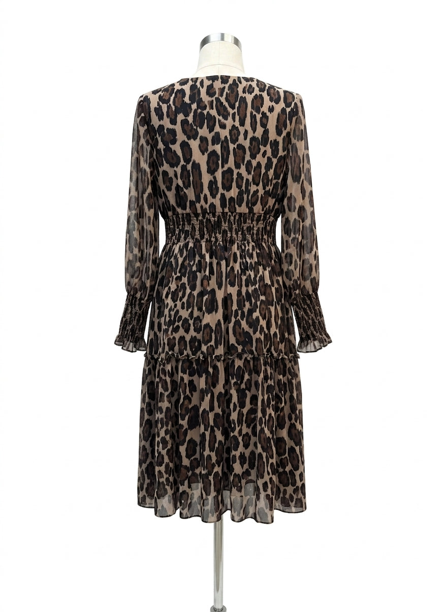 Taylor · Longsleeve with Smocked Detail · 10 · Cheetah