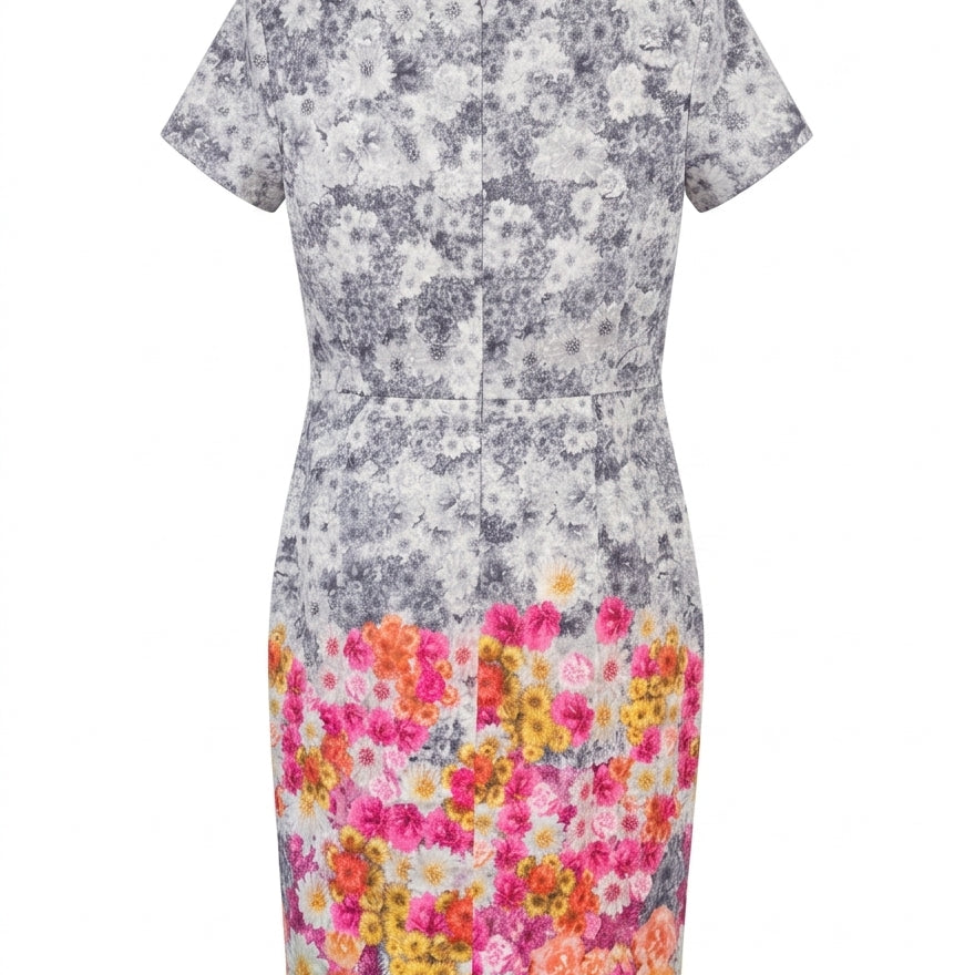 Talbots · ShortSleeve Dress · 6 · GrayPink Floral Print