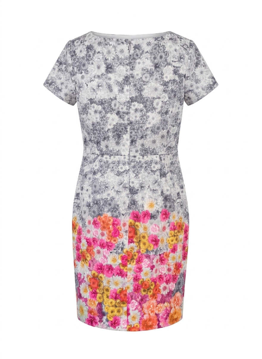 Talbots · ShortSleeve Dress · 6 · GrayPink Floral Print