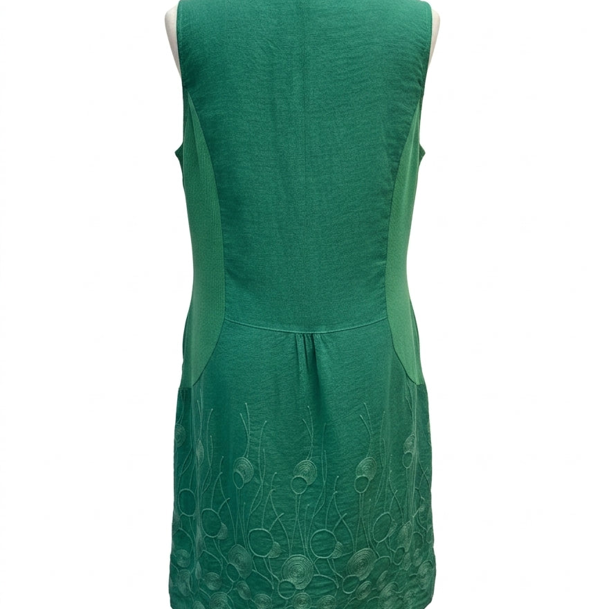 Linen Luv · embroidered dress · Large · Green