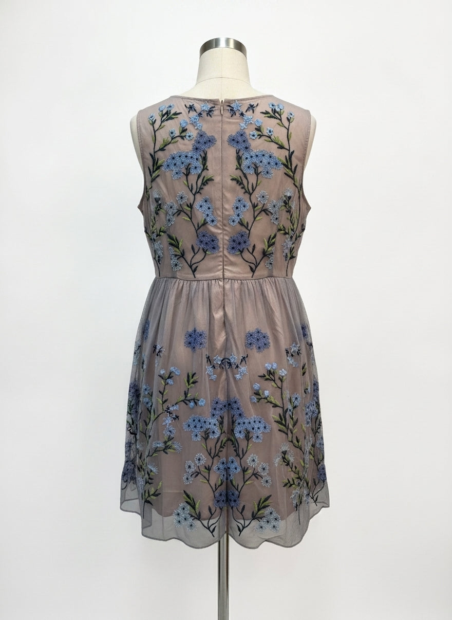 Sundance · Lace Overlay Dress Forget-Me-Not · Large · BlueFloral