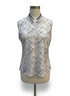 Bette&Court · Quarter Zip sleeveless golf top WhiteBlk Geo Print · 1X · White/Black Geometric Print