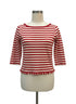 Talbots · Fringe Detail · Medium Petite · RedWhite Striped