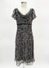 Nine West · Flutter Sleeve Silk Dress with Lace Details · 2 · Black/White