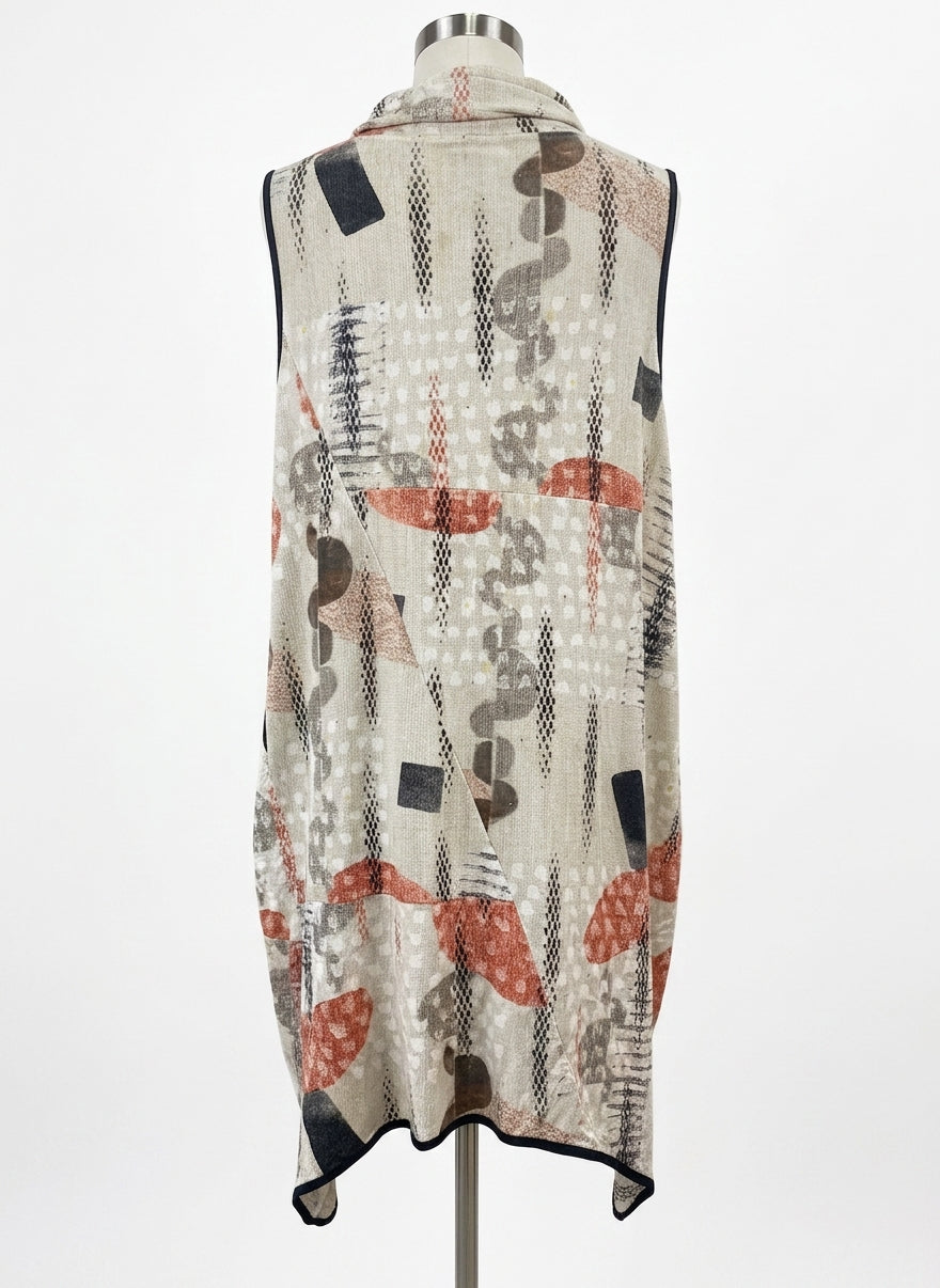 Flutter · Flutter Sleeveless Cowl neck · Small · BeigeBlack