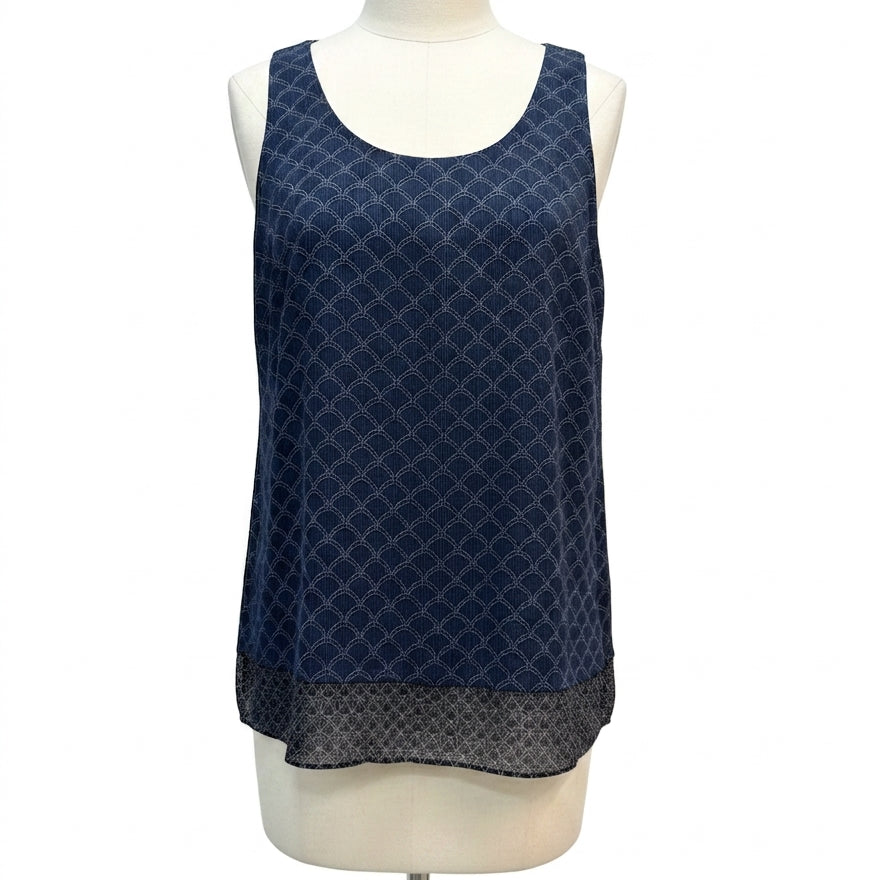 CAbi · CAbi 3783 Scalloped Top · Medium · NavyWhite