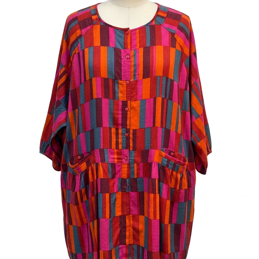 Gudrun Sjödén · Rut Woven Artisan Blouse · 1X · PinkOrange