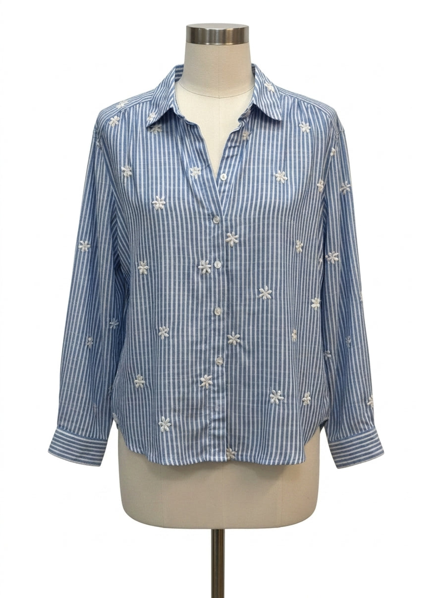 Jane & Delancey · Shirt · Small · Blue/White