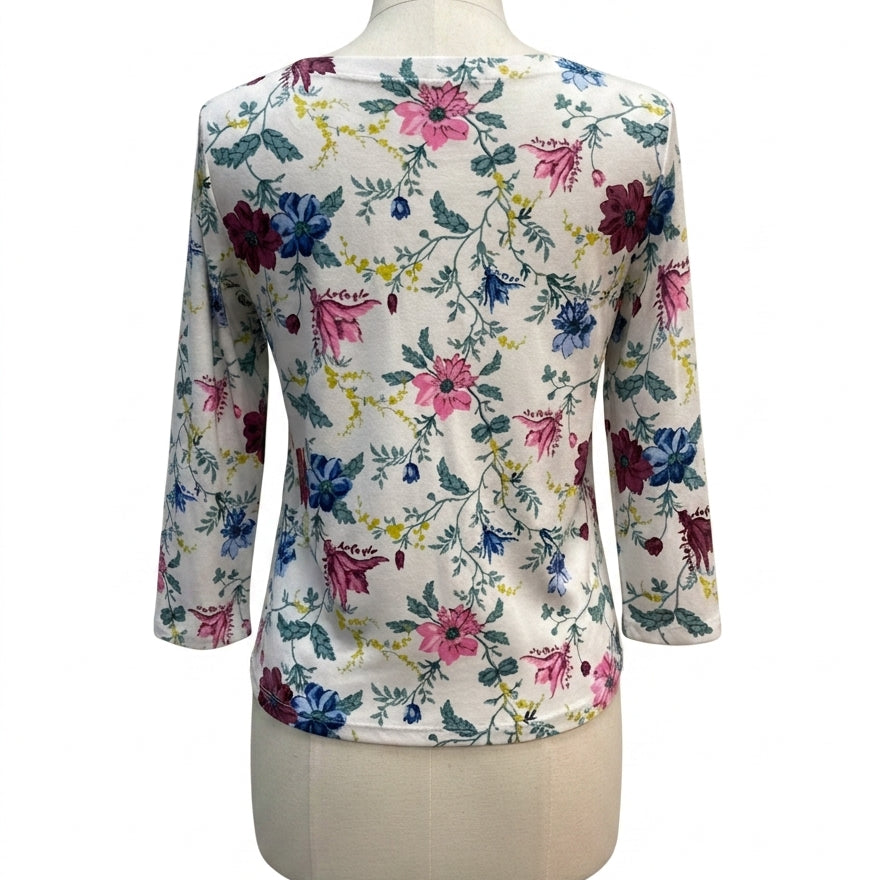 Style&Co · 3/4 Sleeve · XL P · White Floral