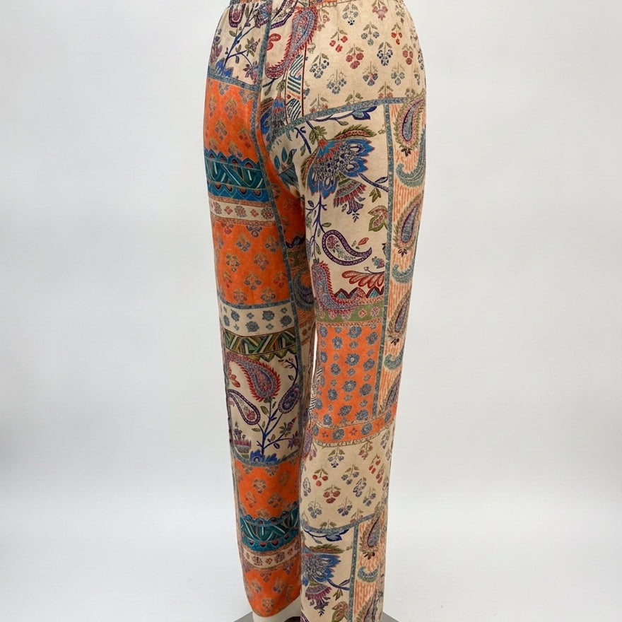 Rose & Olive · Palazzo Pants · Medium · BeigeMulti