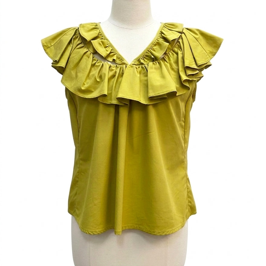 Anthropologie · Blue Tassel Ruffle Straps · Small · Chartreuse