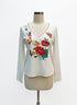 WhiteStag · Butterflies and Flowers LongSleeve Top · XLarge · White
