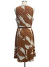 Calvin Klein · Sleeveless Belted Dress with Pockets · 10 · Brown/Cream
