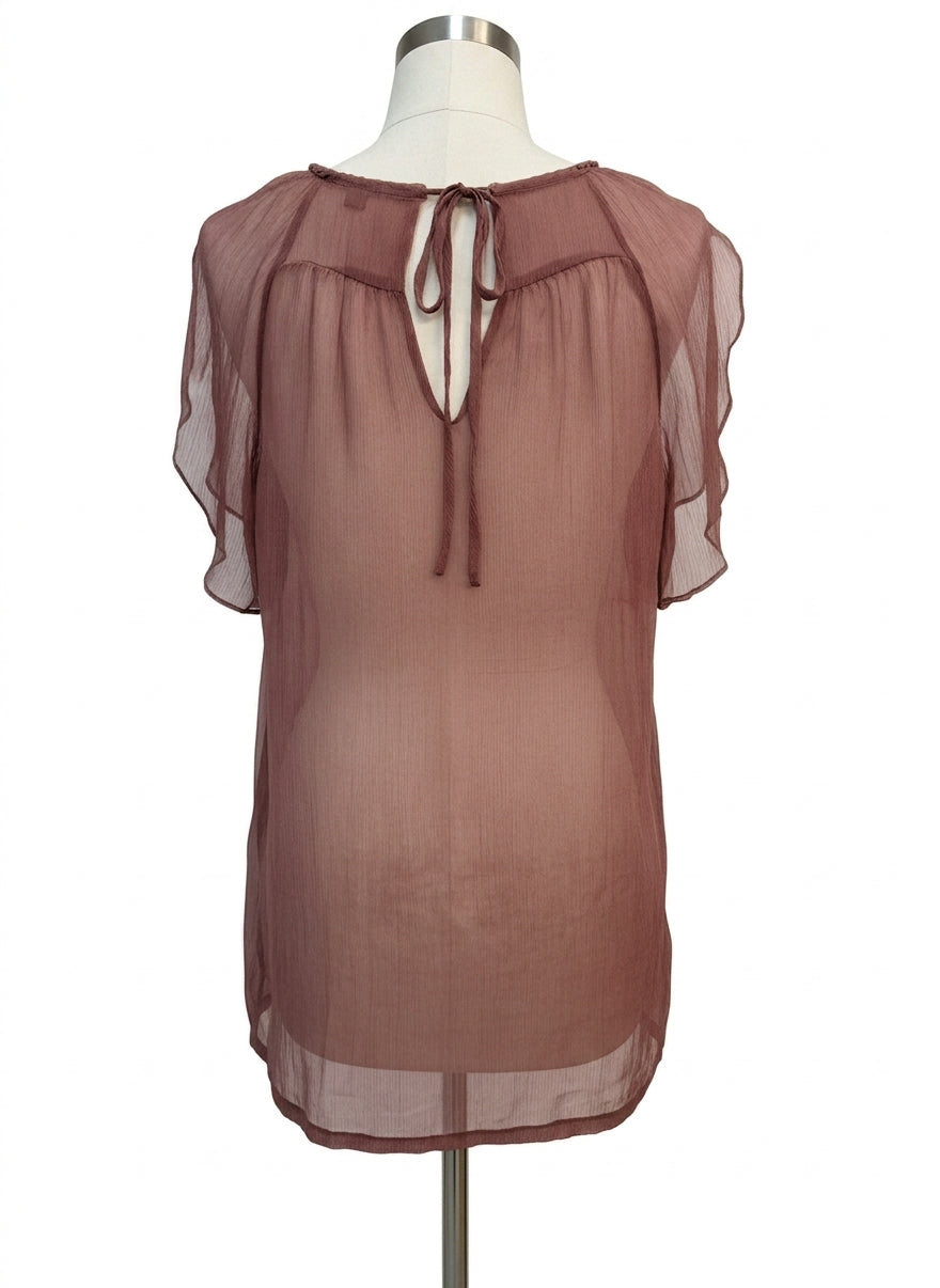 Anthropologie · Blue Tassel Fringe top · XSmall · Brown
