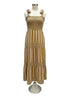 Anthropologie · Striped shoulder tie dress · 2X · DijonCream