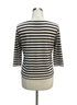 Talbots · Daisy Embroidery 3/4 Sleeve · Small · Navy/White Striped