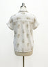 Style&Co · Floral print, rolled cuff ShortSleeve Top · 1X · WhiteBeige