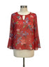 CAbi · Devoted blouse Bell Sleeve Top · Small · Rust Floral Print