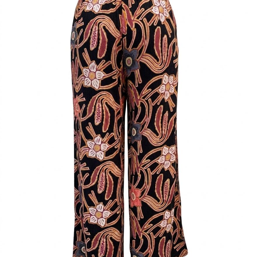 Christian Siriano · Black Rose Floral Print Comfort Waist Pants · XSmall · Black Floral Print
