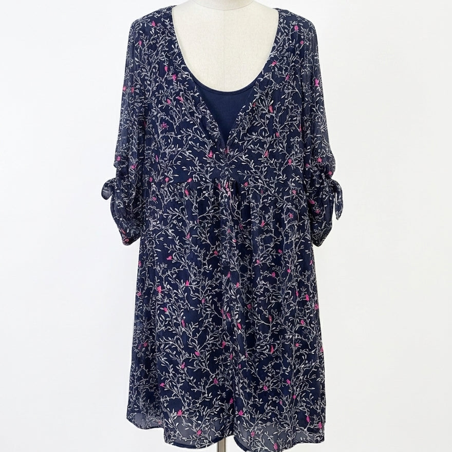 Torrid · Sheer dress with slip · 3X · NavyWhite