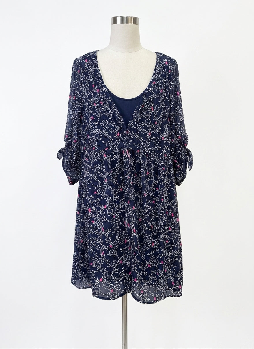 Torrid · Sheer dress with slip · 3X · NavyWhite