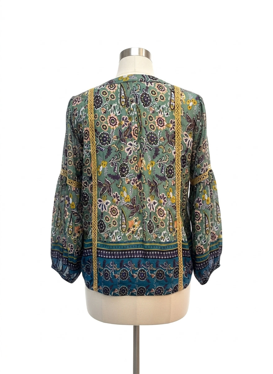 Sundance · Sage Carrina Blouse · XLarge · GreenGold