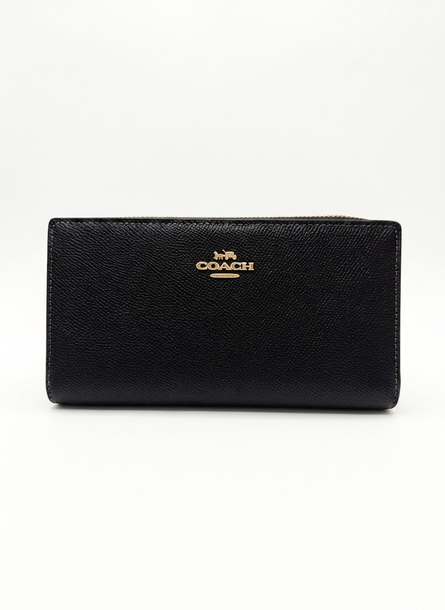 COACH · Slim Accordian Zip Wallet · BiFold Wallet · Black