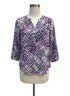 NYDJ · 3/4 Sleeve, pleated back detail · Large · PurpMulti