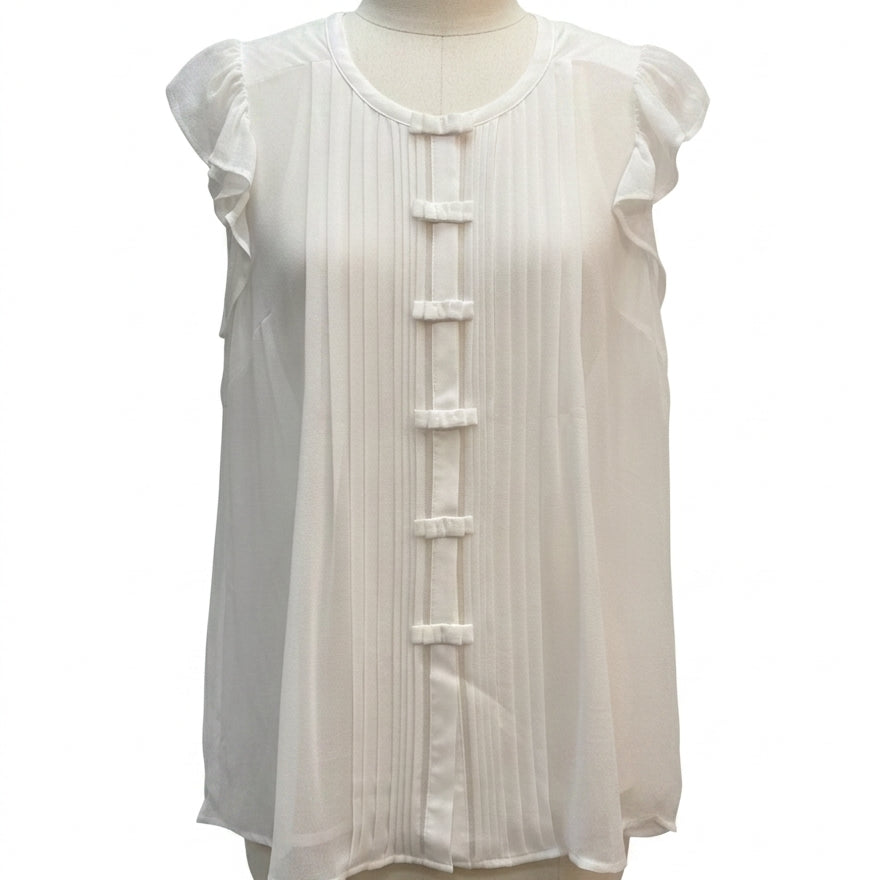 Anthropologie · Blue Tassel Pleated w/ Bow Detail & Camisole · Large · Cream