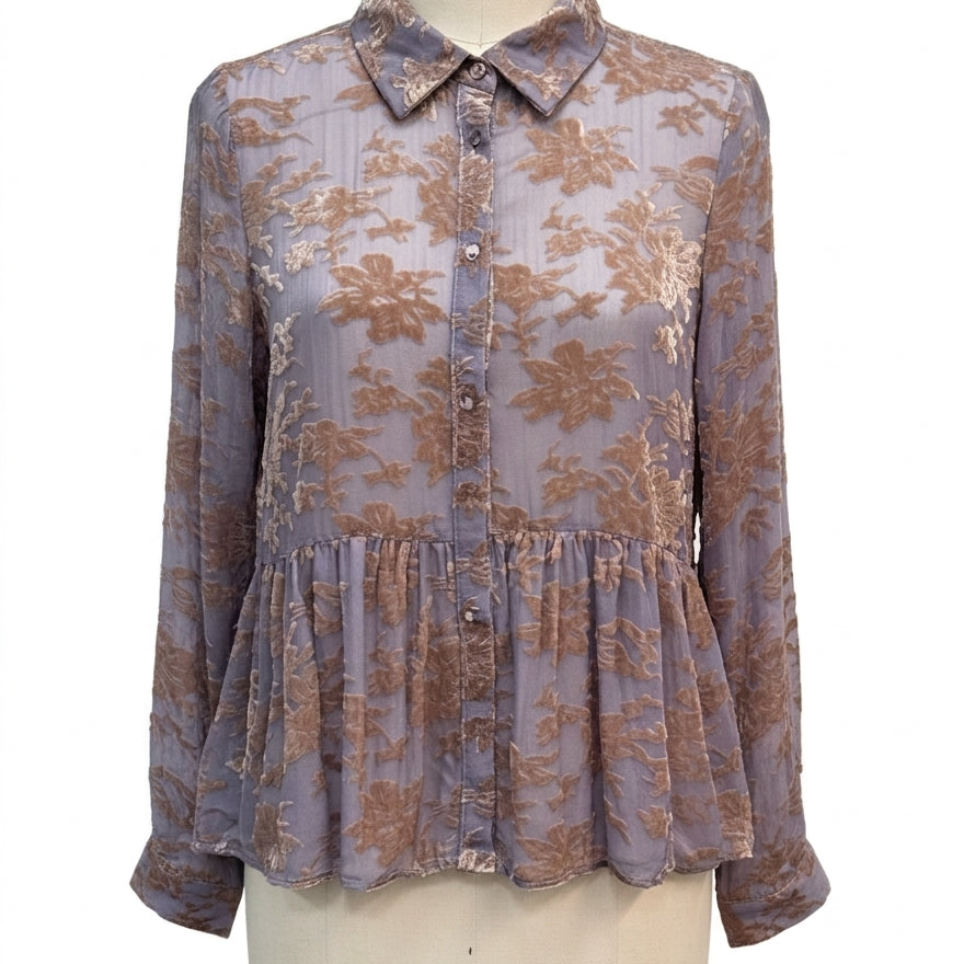 Sundance · Boho Chic Top Silk burnout · Medium · LavenderBeige