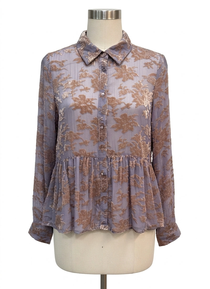 Sundance · Boho Chic Top Silk burnout · Medium · LavenderBeige