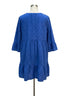 J. Jill · Bell Sleeve Dress Sapphire Eyelet · 2X · Sapphire