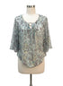 NY Collection · Flutter Sleeve Top · Large · Mint Floral